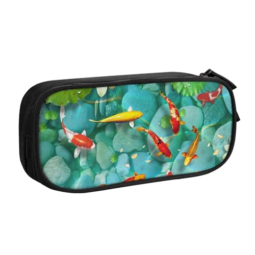 FROON Tasche für Schule, Bürobedarf, japanischer Karpfen, großes Fassungsvermögen, Federmäppchen für Studenten, Schreibwaren-Tasche, Schreibtisch-Organizer mit glattem Reißverschluss, tragbarer von FROON