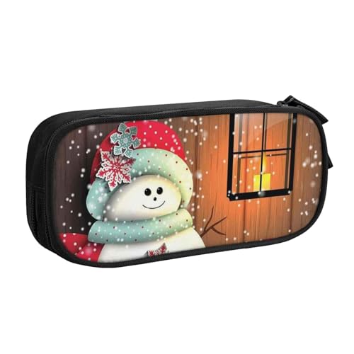 FROON Tasche für Schule, Bürobedarf, niedlicher Schneemann, großes Fassungsvermögen, Federmäppchen für Studenten, Schreibwaren-Tasche, Schreibtisch-Organizer mit glattem Reißverschluss, tragbarer von FROON