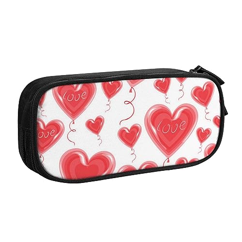 FROON Tasche für Schule, Bürobedarf, romantisches rotes Herz, großes Fassungsvermögen, Federmäppchen für Studenten, Schreibwaren-Tasche, Stiftebox, Schreibtisch-Organizer mit glattem Reißverschluss, von FROON