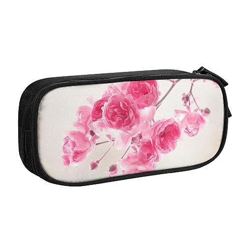 FROON Tasche für Schule, Bürobedarf, rosa Blumen, großes Fassungsvermögen, Federmäppchen für Studenten, Schreibwaren-Tasche, Schreibtisch-Organizer mit glattem Reißverschluss, tragbarer Bleistift, von FROON