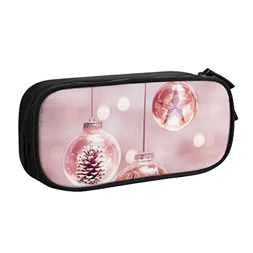 FROON Tasche für Schule, Bürobedarf, rosa Weihnachtsball, großes Fassungsvermögen, Federmäppchen für Studenten, Schreibwaren-Tasche, Stiftebox, Schreibtisch-Organizer mit glattem Reißverschluss, von FROON