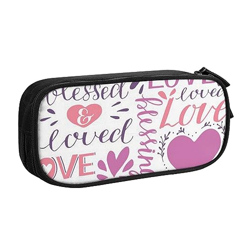 FROON Tasche für Schule, Bürobedarf, schöne Herzen, großes Fassungsvermögen, Federmäppchen für Studenten, Schreibwaren-Tasche, Schreibtisch-Organizer mit glattem Reißverschluss, tragbarer Bleistift, von FROON