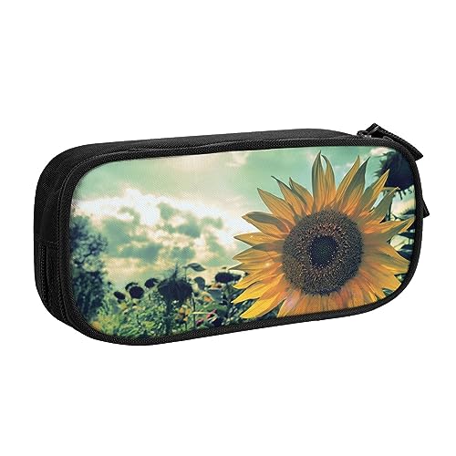 FROON Tasche für Schule, Bürobedarf, schöne Sonnenblume, großes Fassungsvermögen, Federmäppchen für Studenten, Schreibwaren-Tasche, Stiftebox, Schreibtisch-Organizer mit glattem Reißverschluss, von FROON