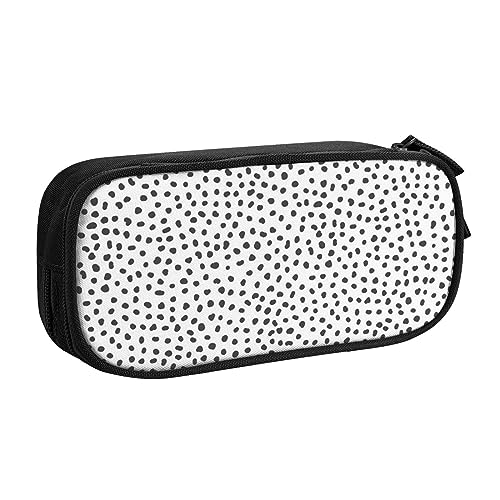 FROON Tasche für Schule, Bürobedarf, schwarz und weiß gepunktet, großes Fassungsvermögen, Federmäppchen für Studenten, Schreibwaren-Tasche, Stiftebox, Schreibtisch-Organizer mit glattem von FROON