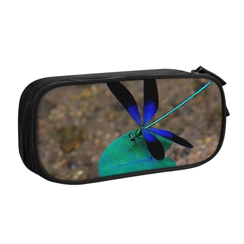 FROON Tasche für Schule, Bürobedarf, schwarze Libelle, großes Fassungsvermögen, Federmäppchen für Studenten, Schreibwaren-Tasche, Stiftebox, Schreibtisch-Organizer mit glattem Reißverschluss, von FROON