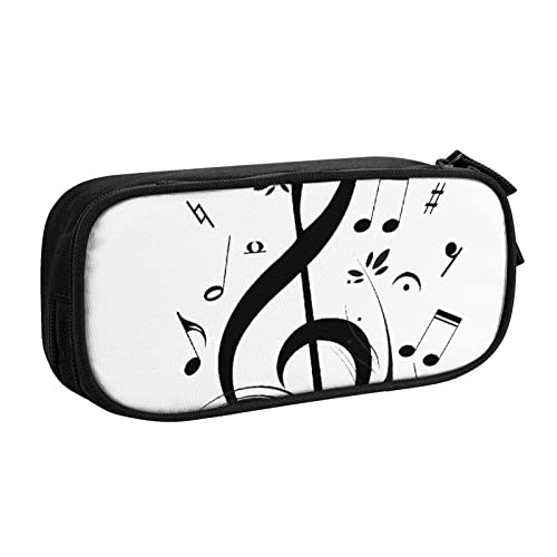 FROON Tasche für Schule, Bürobedarf, schwarze Musiknoten, großes Fassungsvermögen, Federmäppchen für Studenten, Schreibwaren-Tasche, Stiftebox, Schreibtisch-Organizer mit glattem Reißverschluss, von FROON