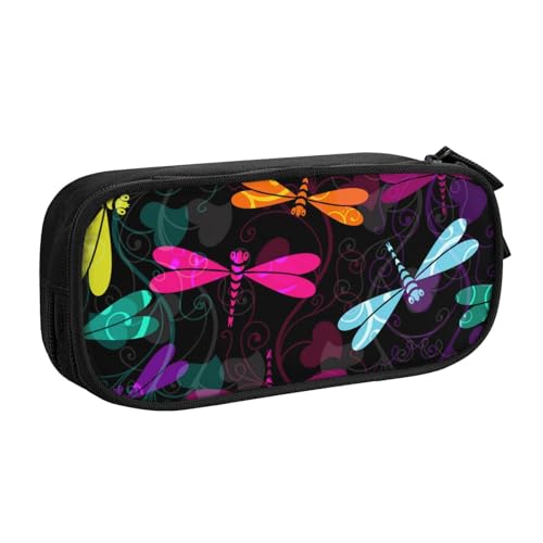 FROON Tasche für Schule und Büro, niedliches Libellen-Federmäppchen, großes Fassungsvermögen, Federmäppchen für Studenten, Schreibwaren-Tasche, Stiftebox, Schreibtisch-Organizer mit glattem von FROON