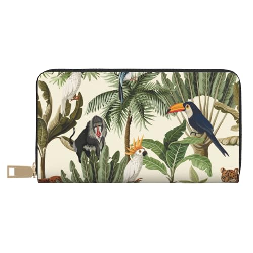 FROON Trees and Animals Lange Kunstleder-Clutch, schick, stilvolle Damengeldbörsen für moderne Frauen, großes Fassungsvermögen, Kartenhalter und Organizer-Taschen, strapazierfähige Geldbörse, von FROON