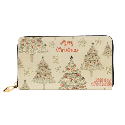 FROON Weihnachtsbaum Lange Clutch Geldbörse Leder Geldbörsen Clutch Leder Geldbörsen Mode Leder Geldtasche Lange Bifold Leder Billfold, Schwarz , Einheitsgröße von FROON