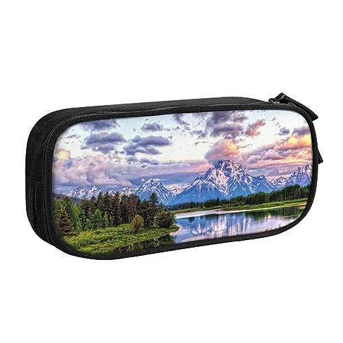 Federmäppchen für Schule, Bürobedarf, Grand Teton National Park, großes Fassungsvermögen, Federmäppchen für Studenten, Schreibwaren-Tasche, Stiftebox, Schreibtisch-Organizer mit glattem von FROON