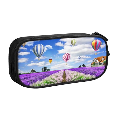 Tasche für Schule, Bürobedarf, Lavendel, Heißluftballon, großes Fassungsvermögen, Federmäppchen für Studenten, Schreibwaren-Tasche, Stiftebox, Schreibtisch-Organizer mit glattem Reißverschluss, von FROON