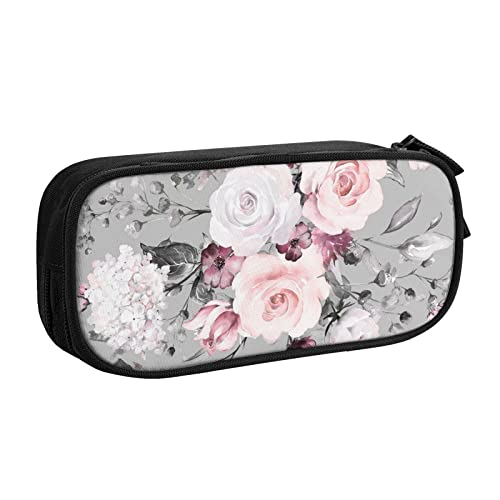 Tasche für Schule, Bürobedarf, Pflanzen, Blumen, große Kapazität, Federmäppchen für Studenten, Schreibwaren-Tasche, Schreibtisch-Organizer mit glattem Reißverschluss, tragbarer Bleistift, Schwarz , von FROON