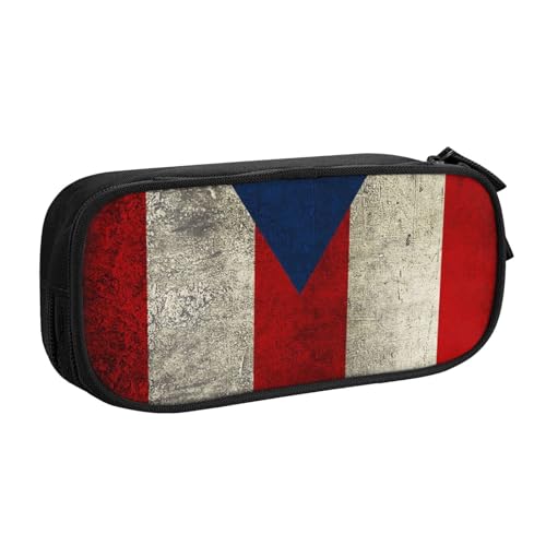 Tasche für Schule, Bürobedarf, Puerto Rico, Tapeten-Flagge, großes Fassungsvermögen, Federmäppchen für Studenten, Schreibwaren-Tasche, Stiftebox, Schreibtisch-Organizer mit glattem Reißverschluss, von FROON