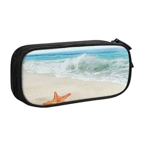 Tasche für Schule, Bürobedarf, Sandstrandmuschel, Seestern, großes Fassungsvermögen, Federmäppchen für Studenten, Schreibwaren-Tasche, Stiftebox, Schreibtisch-Organizer mit glattem Reißverschluss, von FROON