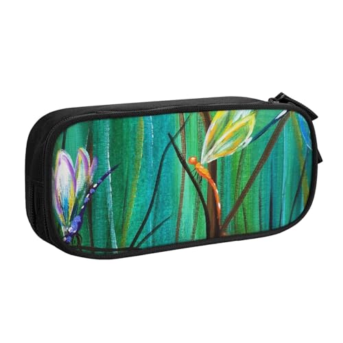 Tasche für Schule, Bürobedarf, Tanzen mit Libellen, großes Fassungsvermögen, Federmäppchen für Studenten, Schreibwaren-Tasche, Stiftebox, Schreibtisch-Organizer mit glattem Reißverschluss, tragbarer von FROON