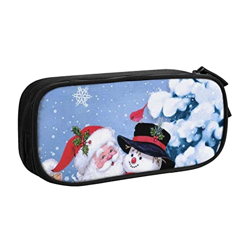 Tasche für Schule, Bürobedarf, Weihnachten, Weihnachtsmann, Schneemann, großes Fassungsvermögen, Federmäppchen für Studenten, Schreibwaren-Tasche, Stiftebox, Schreibtisch-Organizer mit glattem von FROON