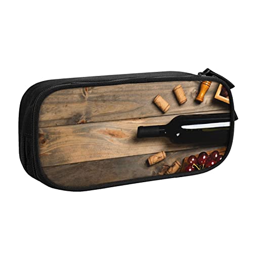 Tasche für Schule, Bürobedarf, Weinflaschen, Korken, Trauben, großes Fassungsvermögen, Federmäppchen für Studenten, Schreibwaren-Tasche, Stiftebox, Schreibtisch-Organizer mit glattem Reißverschluss, von FROON