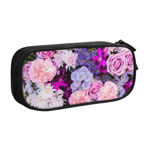Tasche für Schule, Bürobedarf, bunt, Naturblumen, großes Fassungsvermögen, Federmäppchen für Studenten, Schreibwaren-Tasche, Stiftebox, Schreibtisch-Organizer mit glattem Reißverschluss, tragbarer von FROON