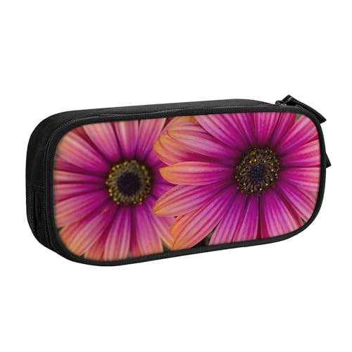 Tasche für Schule, Bürobedarf, rosa Gänseblümchen, großes Fassungsvermögen, Federmäppchen für Studenten, Schreibwaren-Tasche, Stiftebox, Schreibtisch-Organizer mit glattem Reißverschluss, tragbarer von FROON