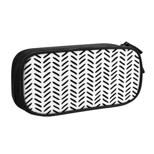 Tasche für Schule, Bürobedarf, schwarzes und weißes Muster, großes Fassungsvermögen, Federmäppchen für Studenten, Schreibwaren-Tasche, Stiftebox, Schreibtisch-Organizer mit glattem Reißverschluss, von FROON