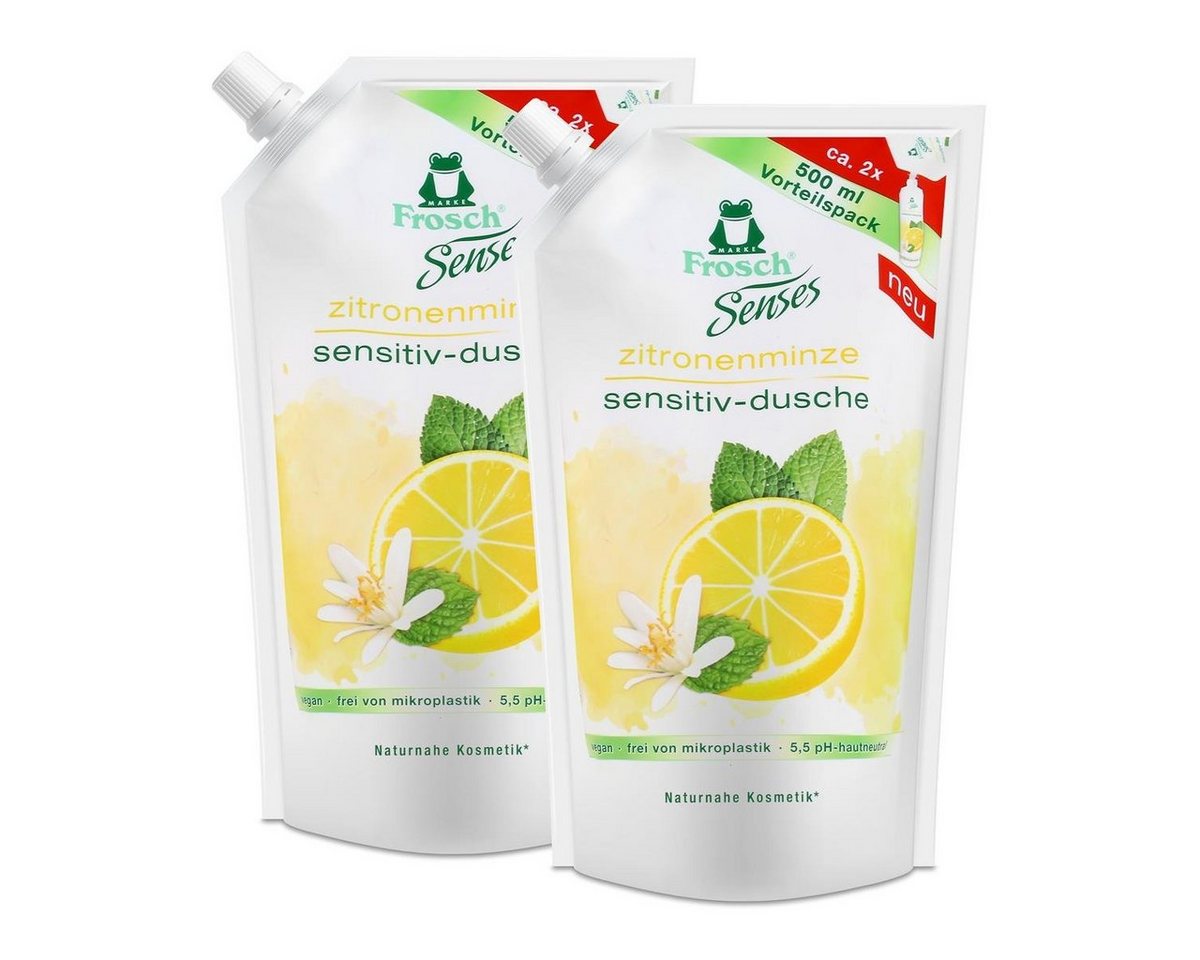 FROSCH Duschcreme Frosch Senses Sensitiv Dusche Zitronenminze 500ml Nachfüller (2er Pack FROSCH Duschcreme Frosch Senses Sensitiv Dusche Zitronenminze 500ml Nachfüller (2er Pack von FROSCH