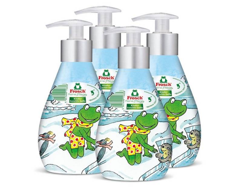 FROSCH Handseife 4x Frosch Reine Pflege Kinder Sensitiv-Seife 300 ml von FROSCH