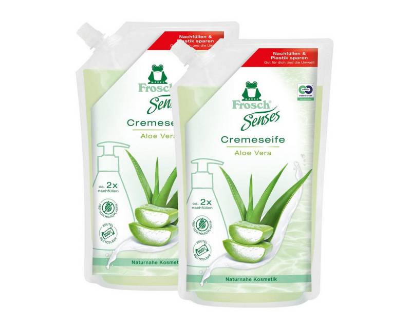 FROSCH Handseife Frosch Reine Pflege Aloe Vera Cremeseife 500ml Nachfüllbeutel (2er Pac von FROSCH