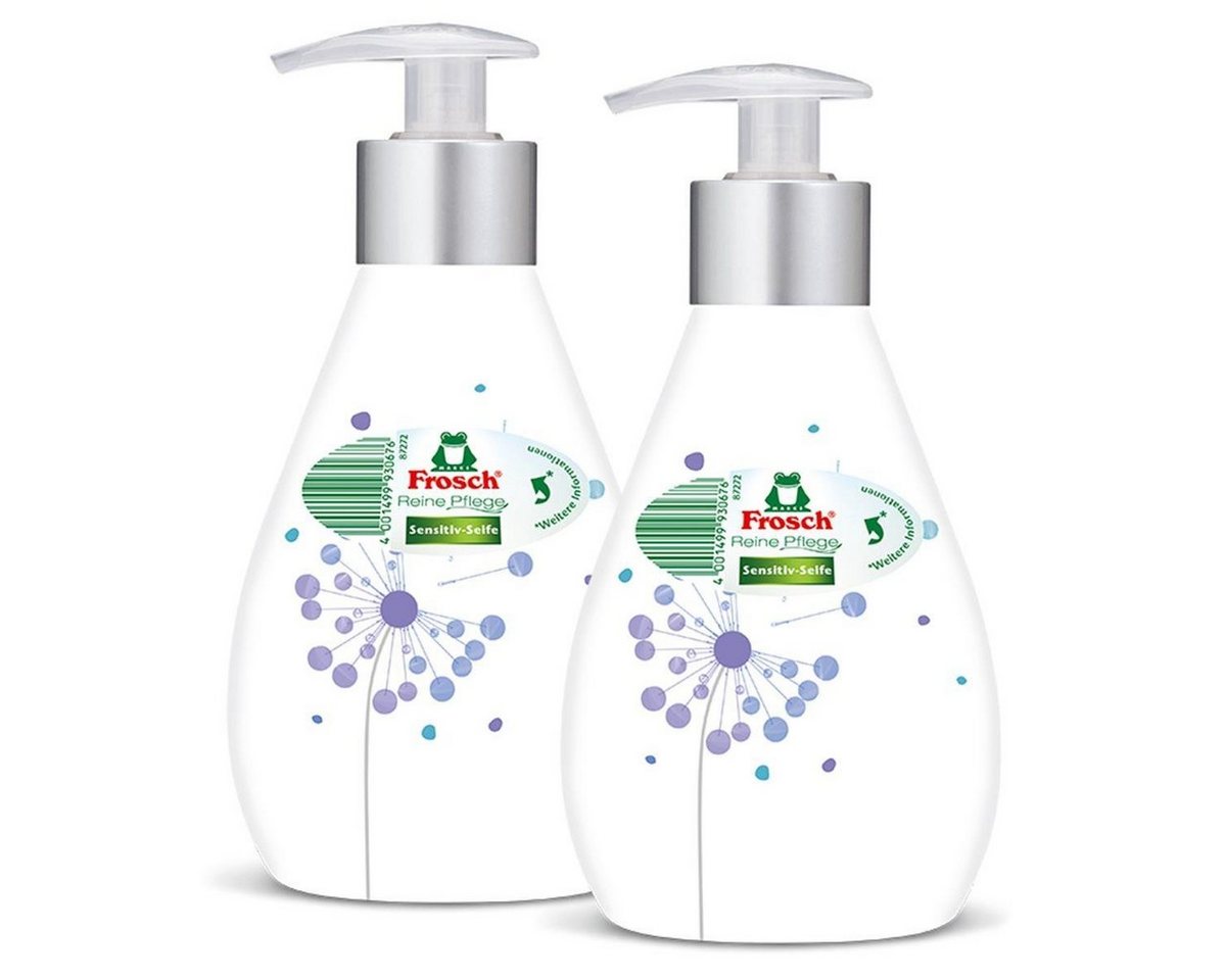FROSCH Handseife Frosch Reine Pflege Sensitiv-Seife 300ml - Designflasche (2er Pack) von FROSCH