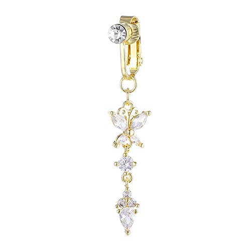 FROVOL Bauchnabelpiercing Bauchnabelring Gold Silber baumeln Bauchnabelringe für Damen A7T4 Bauchnabelpiercing Stahl Chirurgischer baumelnder Bauchnabelpiercing von FROVOL