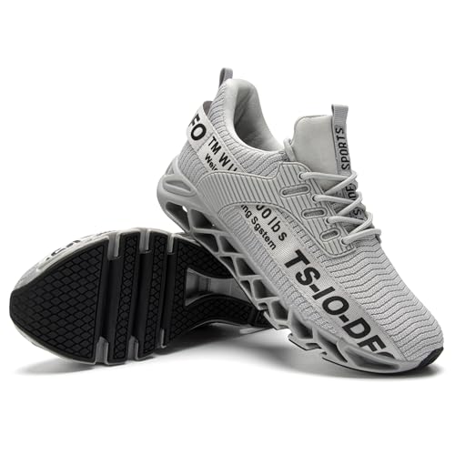 FRSHANIAH Damen-Sportschuhe, Laufschuhe, rutschfest, modische Sneaker, Hellgrau, 39.5 EU von FRSHANIAH