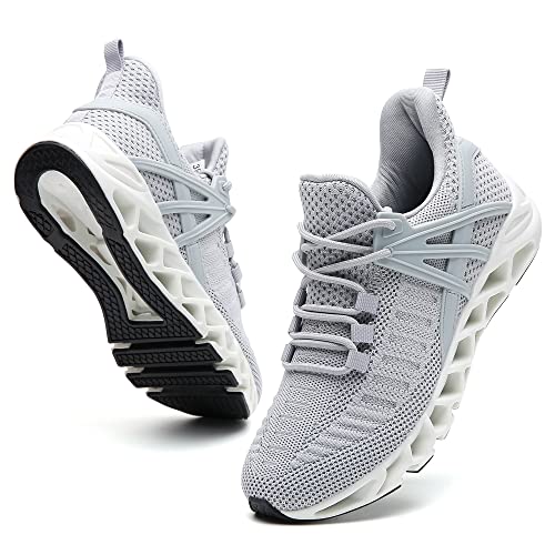 FRSHANIAH Damen-Sportschuhe, Laufschuhe, rutschfest, modische Sneaker, Hellgrau 02, 41 EU von FRSHANIAH