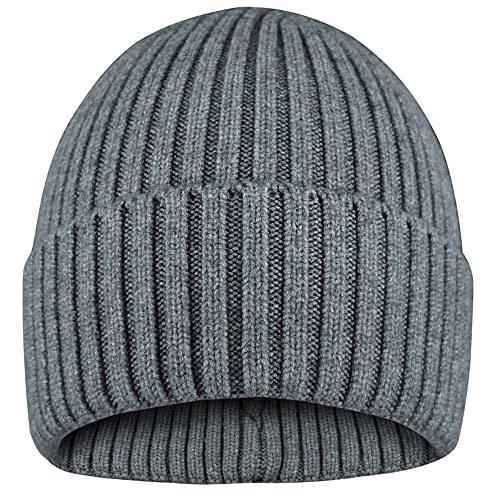 FRFSOHEWIN Mütze Beanie Unisex Wintermütze Strickmütze Winter Haube für Damen Herren Weich Warm Stretch Bequem Atmungsaktiv Grau von FRSOHEWIN