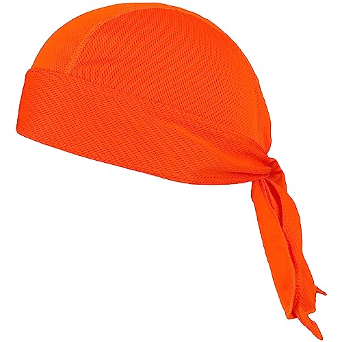 FRSOHEWIN Bandana Cap Piratenkopftuch Piratentuch Kopftuch Sommer Unterziehmütze Kopfbedeckung Durag Sport Unterm Radhelm Kopftücher Piraten Orange von FRSOHEWIN