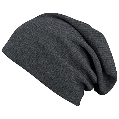 FRSOHEWIN Slouch Beanie Gorro para Hombre y Mujer, diseño de Rayas, Elegante y elástico, cómodo para Primavera, otoño e invierno, Dunkelgrau, Talla única von FRSOHEWIN