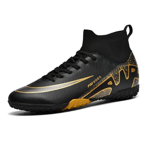 FRTUBOP Fußballschuhe Herren Fußball Stiefe Jugend High Top Spikes Professionelle Athletics Trainingsschuhe TF Schwarz EU38 FRTUBOP Fußballschuhe Herren Fußball Stiefe Jugend High Top Spikes Professionelle Athletics Trainingsschuhe TF Schwarz EU38 von FRTUBOP