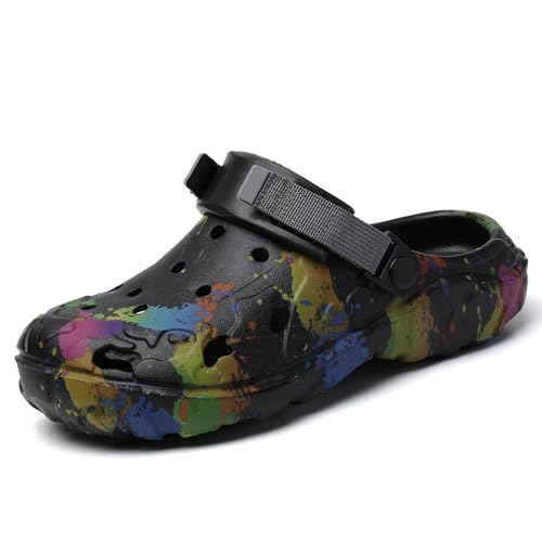 Gartenclogs Herren - Herren Camo Graphic Gartenschuhe Badeschuhe Pantoletten Hausschuhe Freizeit Leicht Gummischuhe EU41-47 von FRTUBOP
