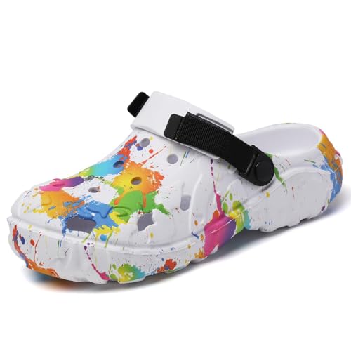 FRTUBOP Gartenclogs Herren - Herren Camo Graphic Gartenschuhe Badeschuhe Pantoletten Hausschuhe Freizeit Leicht Gummischuhe EU41-47 von FRTUBOP