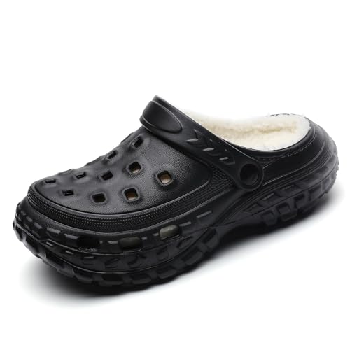 FRTUBOP Lined Clogs Kinder Gefüttert Winter Pantoletten Gartenclogs Jungen Mädchen Hausschuhe rutschfeste Pantoffeln Warme Gartenschuhe Gummischuhe Winterclogs mit Fell Plüsch Indoor Outdoor von FRTUBOP