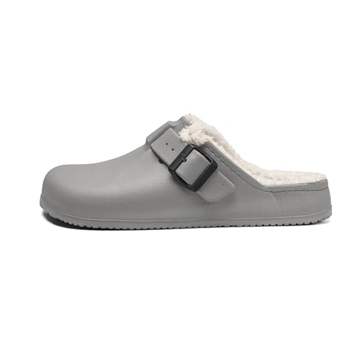 FRTUBOP Winter Gefüttert Clogs: Damen Warme Lined Clogs Pantoletten - Herren Bequeme rutschfeste Hausschuhe - Haus Pantoletten Gartenschuhe Schlappen Schuhe Mit Fell von FRTUBOP