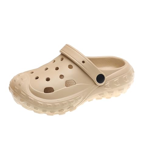 Pantoletten Kinder Eva Clogs Jungen Mädchen rutschfeste Gartenschuhe Strand Sandalen Hausschuh Indoor Outdoor Pantoffel Khaki 28/29 von FRTUBOP