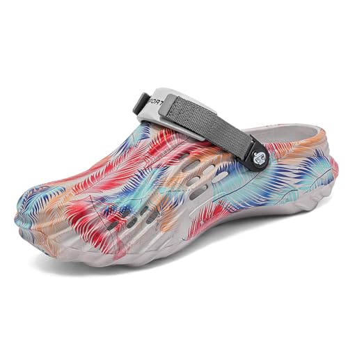 Tarnung Clogs - Herren Camo Graphic Clogs Sommer Hausschuhe Strand Sandalen Gartenschuhe für Leicht Atmungsaktiv rutschfest Grau EU42 Tarnung Clogs - Herren Camo Graphic Clogs Sommer Hausschuhe Strand Sandalen Gartenschuhe für Leicht Atmungsaktiv rutschfest Grau EU42 von FRTUBOP