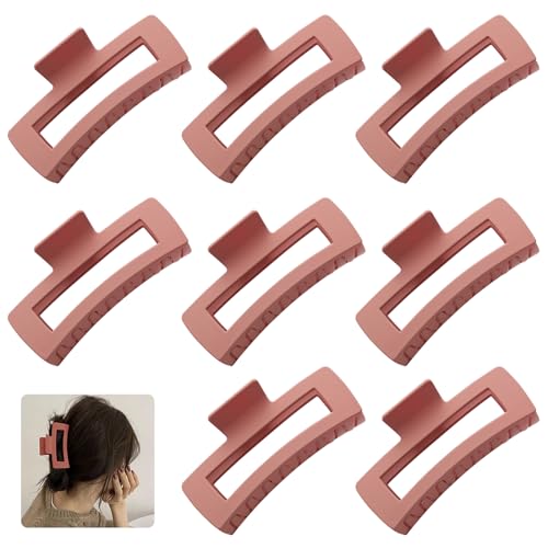 FRXAEZTG 8 Stück Große Haarklammer, 10cm Rechteckig Haarklammern für Damen Langes Dickes Lockiges Haar Vintage Kunststoff Rutschfestes Haar Jaw Clips Haarstyling-Zubehör für Frauen Mädchen (Rosa) FRXAEZTG 8 Stück Große Haarklammer, 10cm Rechteckig Haarklammern für Damen Langes Dickes Lockiges Haar Vintage Kunststoff Rutschfestes Haar Jaw Clips Haarstyling-Zubehör für Frauen Mädchen (Rosa) von FRXAEZTG