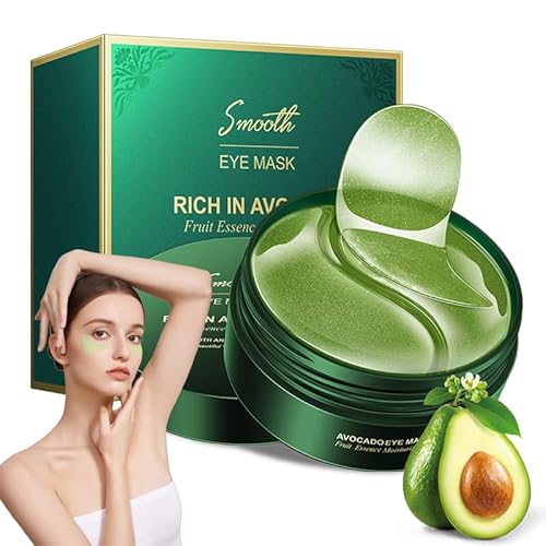 Augenpads, Eye Pads Gegen Augenringe, Anti Aging Augenmaske mit Hyaluronsäure, Avocado Essenz Eye Patch Hydrogel, Falten Entfernen, Tränensäcke, Puffiness, für Feuchtigkeitsspendend, 60pcs von FRXVUC