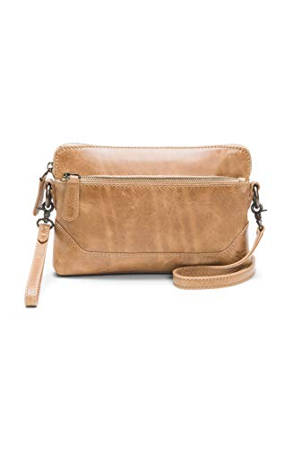 FRYE Damen Melissa Crossbody Wristlet Umhängetasche, beige von FRYE