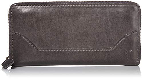FRYE Damen Melissa Zip Around Leather Wallet, Stylist Purse with Card Holder & Pockets Geldbörse, Carbon von FRYE