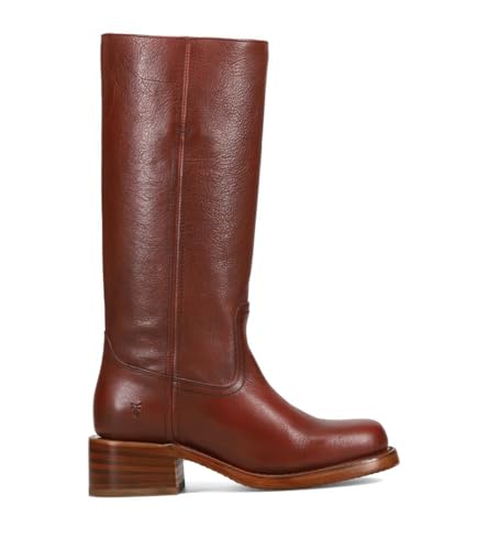 Frye Campus 14L Iconic Tall Boots für Damen aus charakteristischem Montana-Leder mit Goodyear Welt-Konstruktion und gestapeltem Lederabsatz, Schafthöhe 33 cm, Granat - Riviera, 36 EU von FRYE