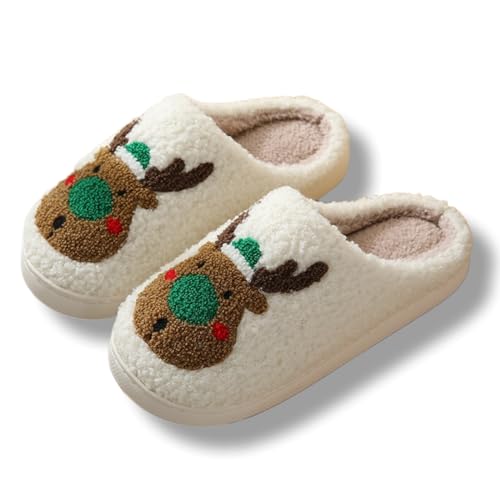 FRZTOUR Weihnachts-Hausschuhe, Memory-Schaum, für Damen und Herren, gemütlich, warm, rutschfest, mit Weihnachtsmann-Rentier-Designs, für drinnen und draußen, Elchgrün, 5.5-6.5 Women/5-6 Men FRZTOUR Weihnachts-Hausschuhe, Memory-Schaum, für Damen und Herren, gemütlich, warm, rutschfest, mit Weihnachtsmann-Rentier-Designs, für drinnen und draußen, Elchgrün, 5.5-6.5 Women/5-6 Men von FRZTOUR