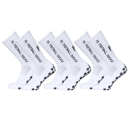 FS FOOTBALL SOCKS 3 Paare Fußball Socken, 39-46 Fußballsocken Anti-Rutsch-Fußball Socken Sportsocken für Herren Damen Fussball Basketball Hockey Laufen Radfahren Bergsteigen Marathons von FS FOOTBALL SOCKS