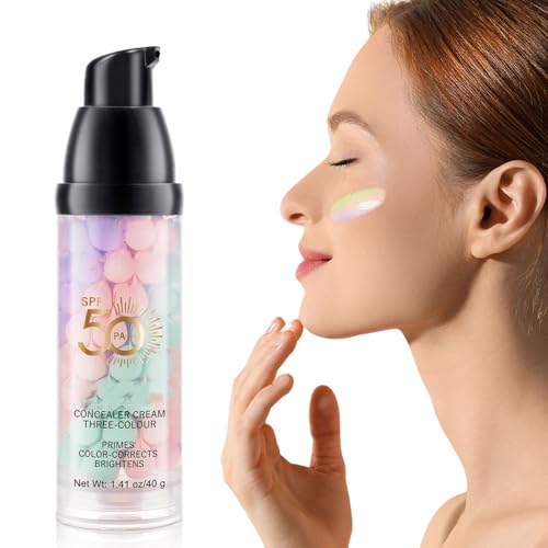 3-in-1-Make-up-Grundierung, Farbkorrekturgrundierung in einem Schritt, Sonnenschutz mit LSF 50 PA+++, Ölkontrolle und Feuchtigkeitsversorgung, hellt den Hautton auf, lässt die Haut strahlen von FSAZSVBT