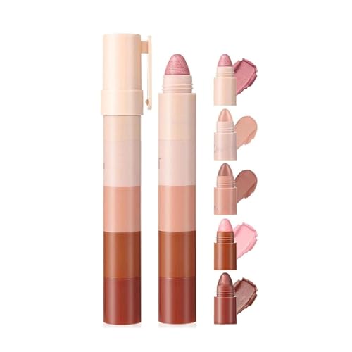 5-in-1 Highlighter Make-up-Stick, Perlen-Augenbrauenstift, farbintensiver Nude-Lidschatten, zaubert bezaubernde Augen, glänzend-matter Eyeliner, wasserfest und langanhaltend von FSAZSVBT